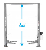 Подъемник двухстоечный NORDBERG N4120H1-4G_3+2_380 (4 т, верхняя синхронизация, H=4 м, 380 В, серый)